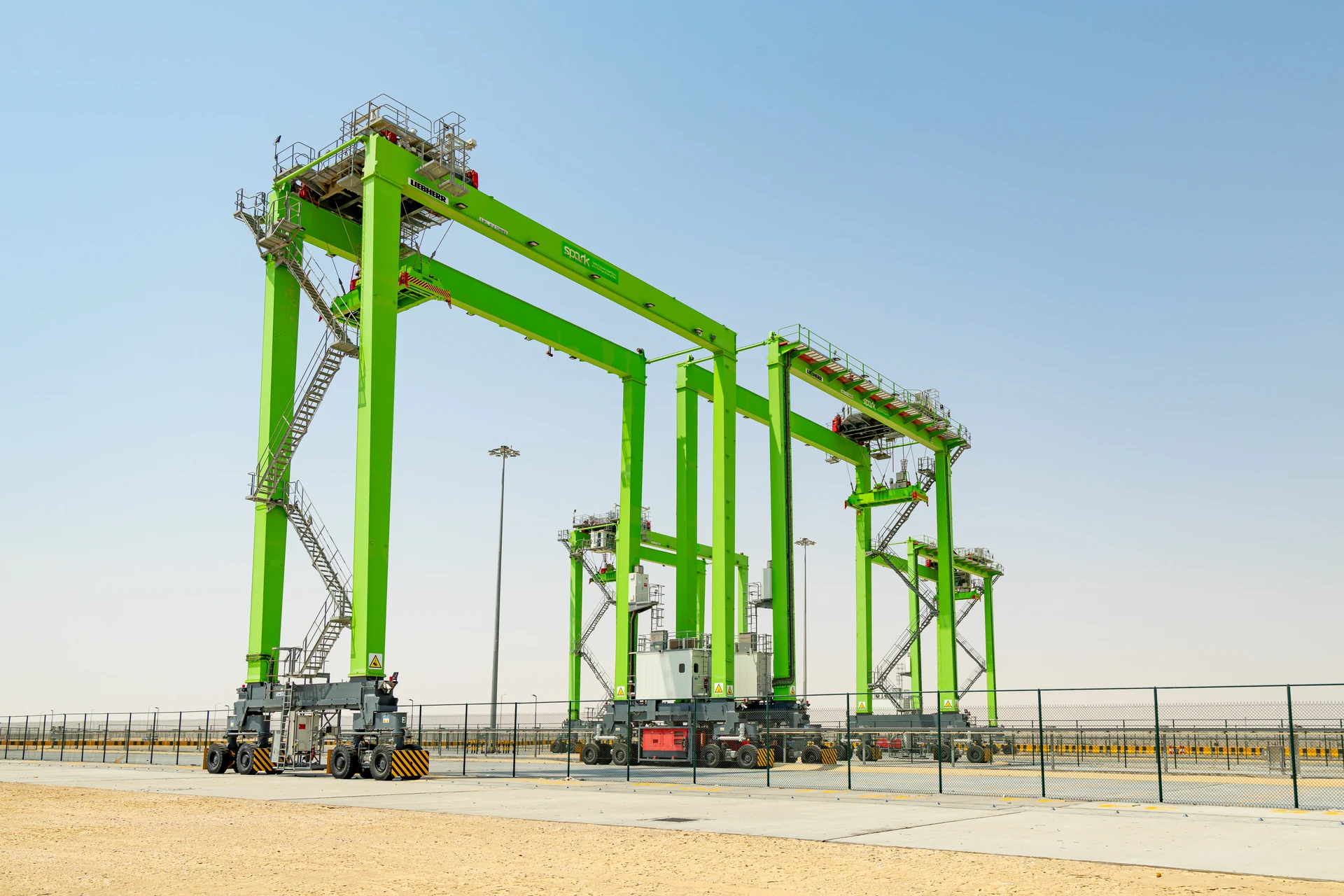 Rubber-tyred gantry cranes in the SPARK container yard